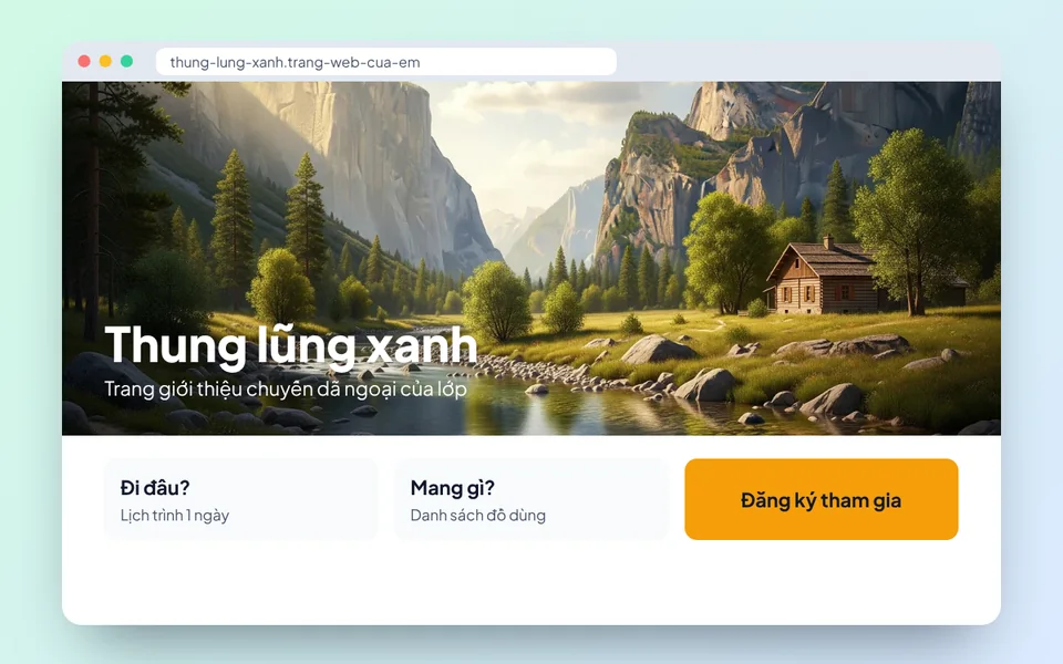 Trí tuệ nhân tạo: Trang web giới thiệu làm bằng công cụ web AI