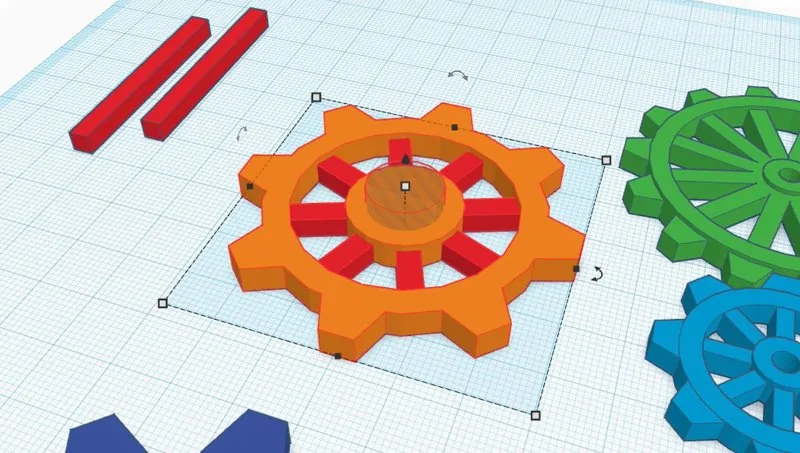 Mô hình bánh răng 3D trong phần mềm Tinkercad